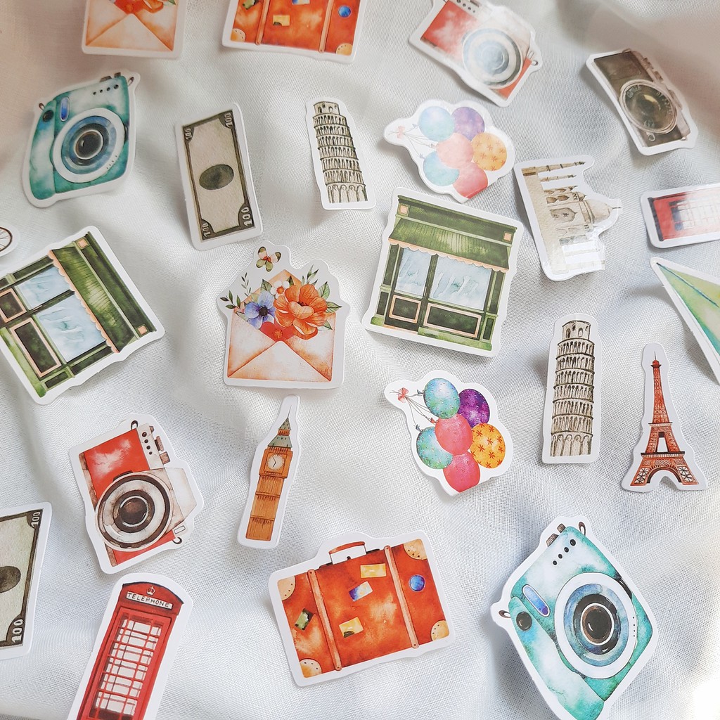 

Kai Kraft Sticker Journaling Tema Travel Pack 46pcs