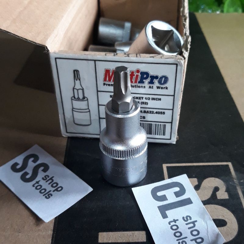 T40 MATA SOKET OBENG KETOK BINTANG PENDEK 1/2"  55mm sok treker gedor sock cakram cvt shock mata kun