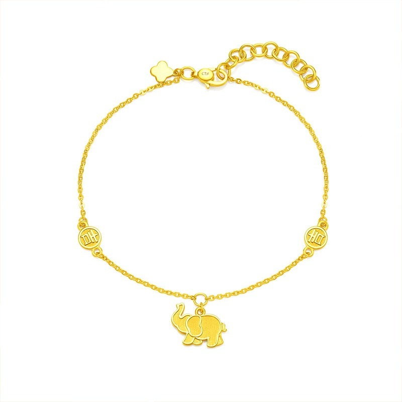 [Ready Stock]Stylish and Simple Personality Gold Plated Elephant Bracelet