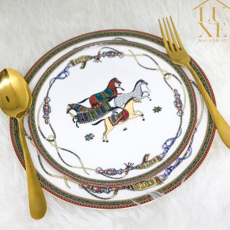 Piring Hermes Keramik Plates Porcelain Modern Dinner Plate - 6'Inc