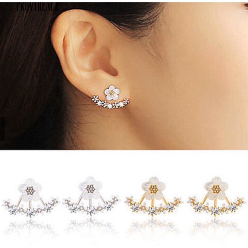 Anting Tindik Mini Wanita MELATI B07 Korea Fashion Women Diamond Ear Jacket Earring Giwang Cewek