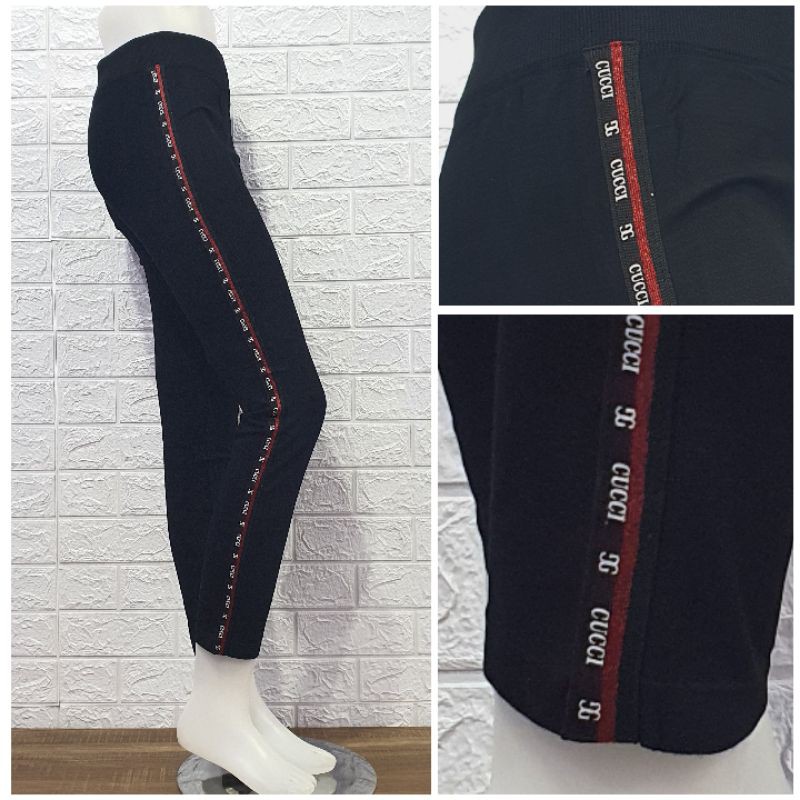 Legging import list brand/Legging premium/ Legging hitam motif list / Leging senam / Leging gowes