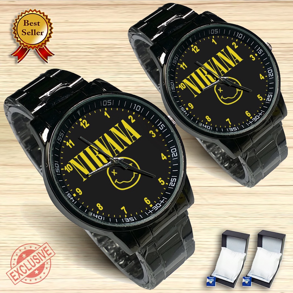{Exclusive} Jam Tangan Couple NIRVANA (Satuan/Seapasang)