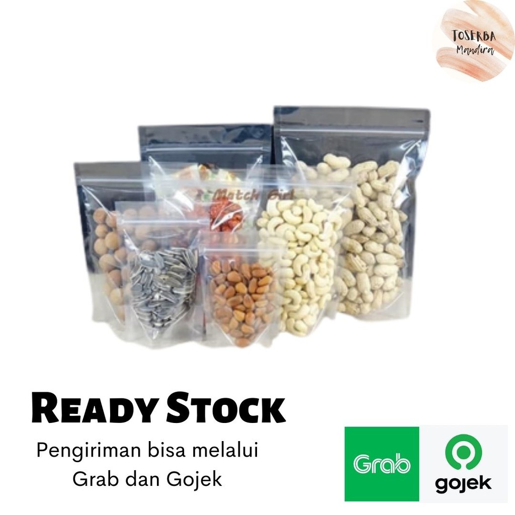 Standing pouch ziplock tempat makanan plastik bungkus klip makanan snack kue ringan