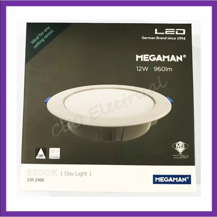 MEGAMAN Lampu LED Downlight 12W 12 Watt Cahaya Putih 125mm 5 Inch