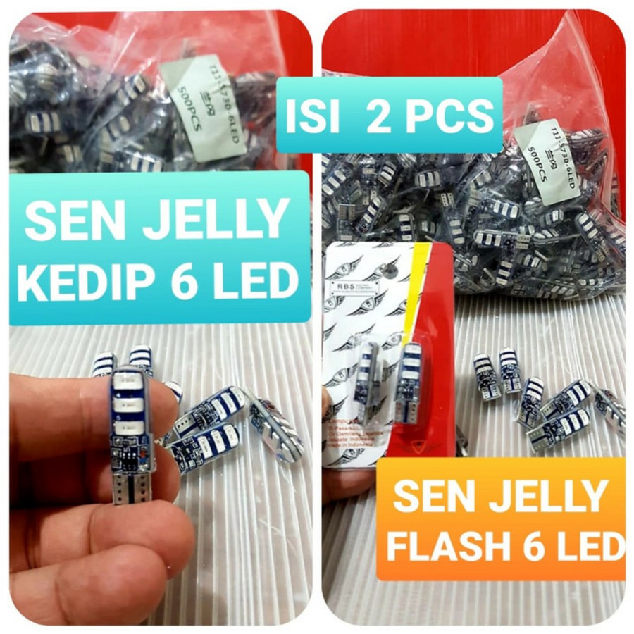 Lampu LED T10 Jelly Silicon Flash On Lampu Sein Senja Stop Jely LED Aksesori Variasi Motor