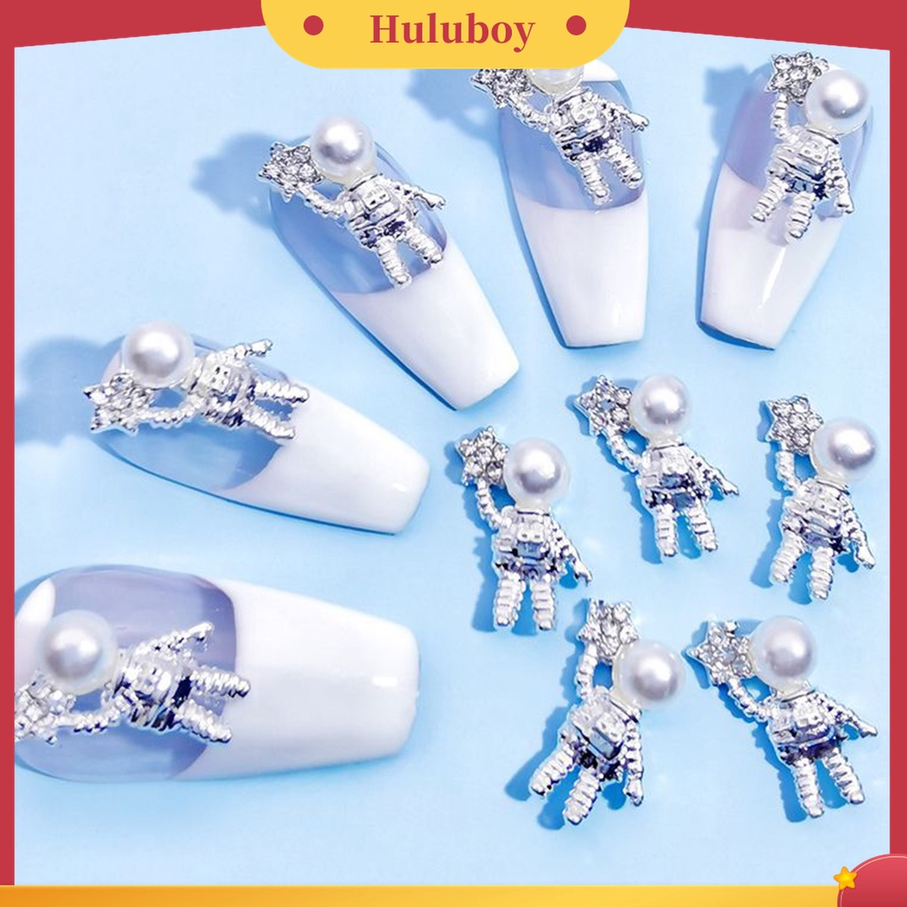 Huluboy Huluboy♡ 10pcs Hiasan Kuku Bentuk Beruang Bahan Alloy Untuk Nail Art DIY