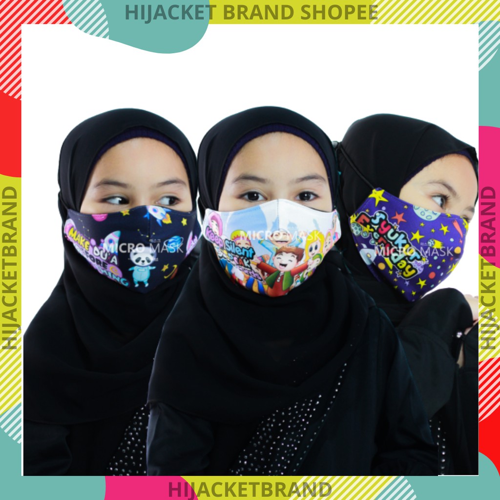Masker Hijab anak / Masker hijacket Kids / Masker anak wanita muslimah-1