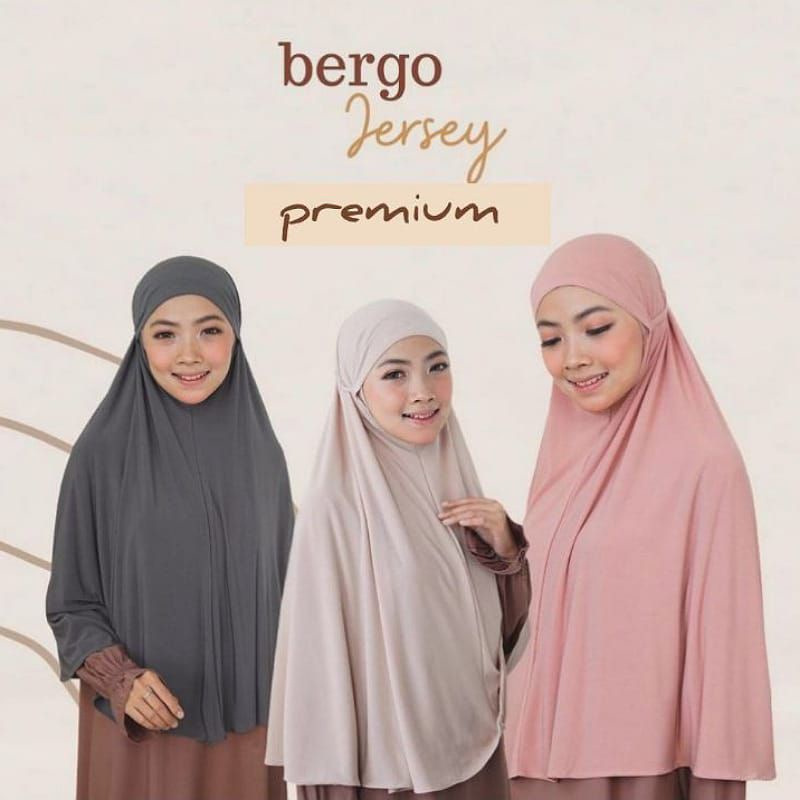 Bergo Instan Jumbo Bahan Jersey Premium Jilbab Instan Jumbo Jersey
