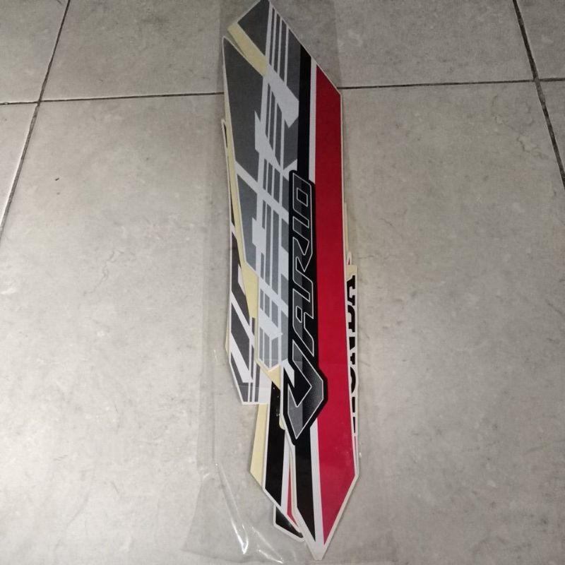 striping stiker les body Honda Vario 125 2017 putih merah bahan original