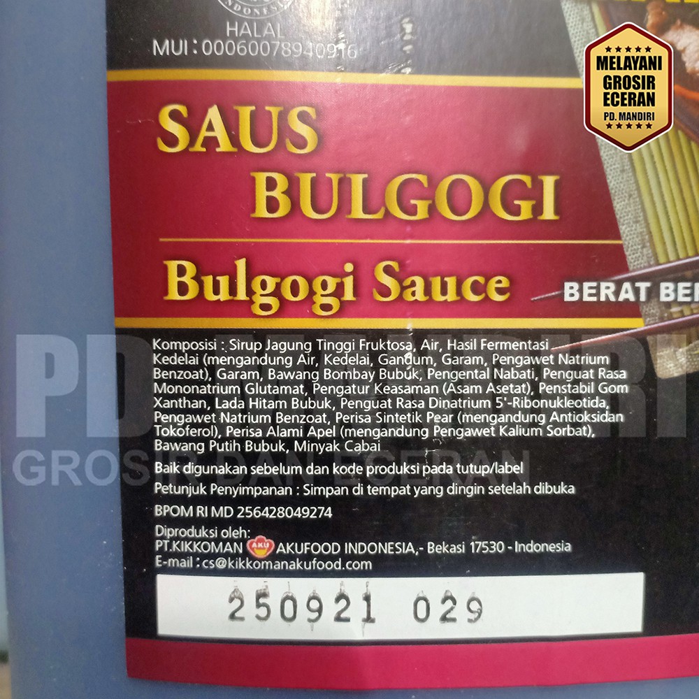

KIKKOMAN SAUS BULGOGI 2,2 KG