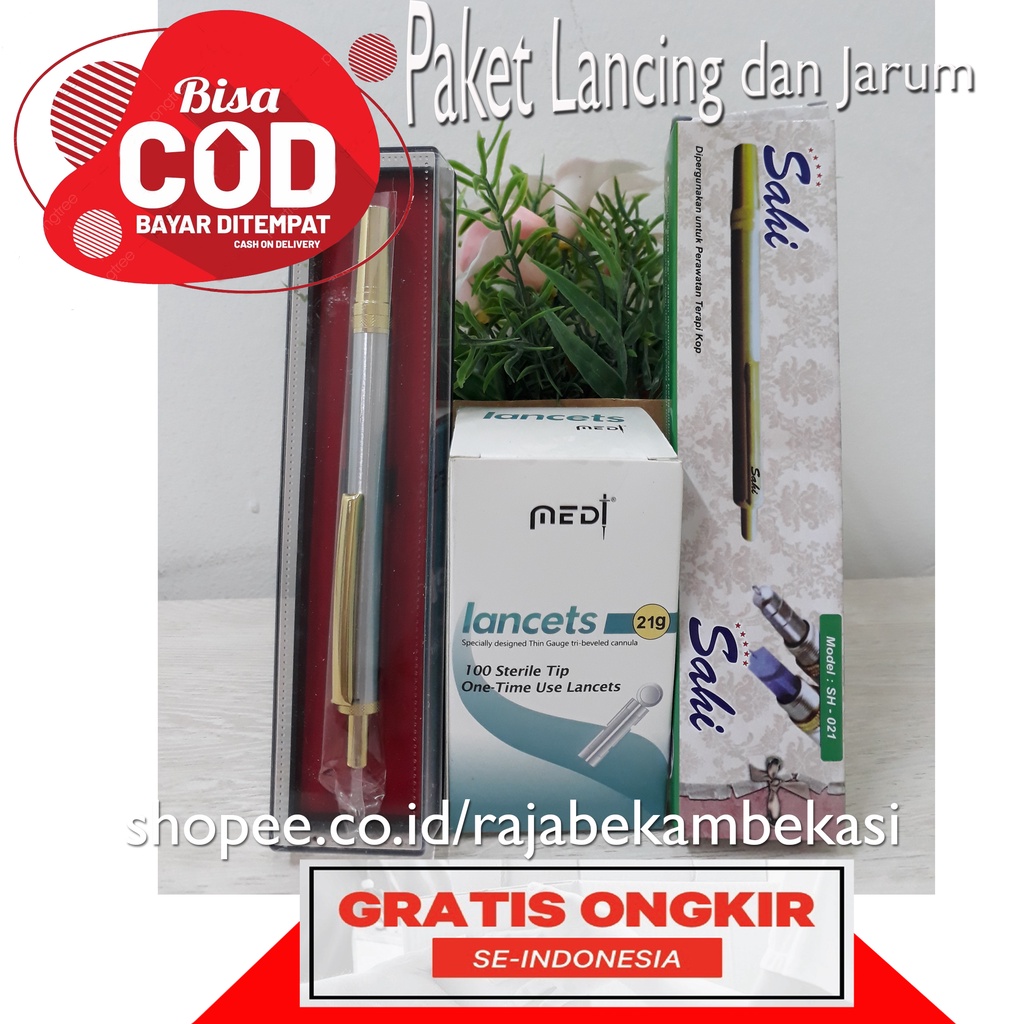 Paket Pena Bekam Stainles Sahi Plus Jarum Medilance isi 100