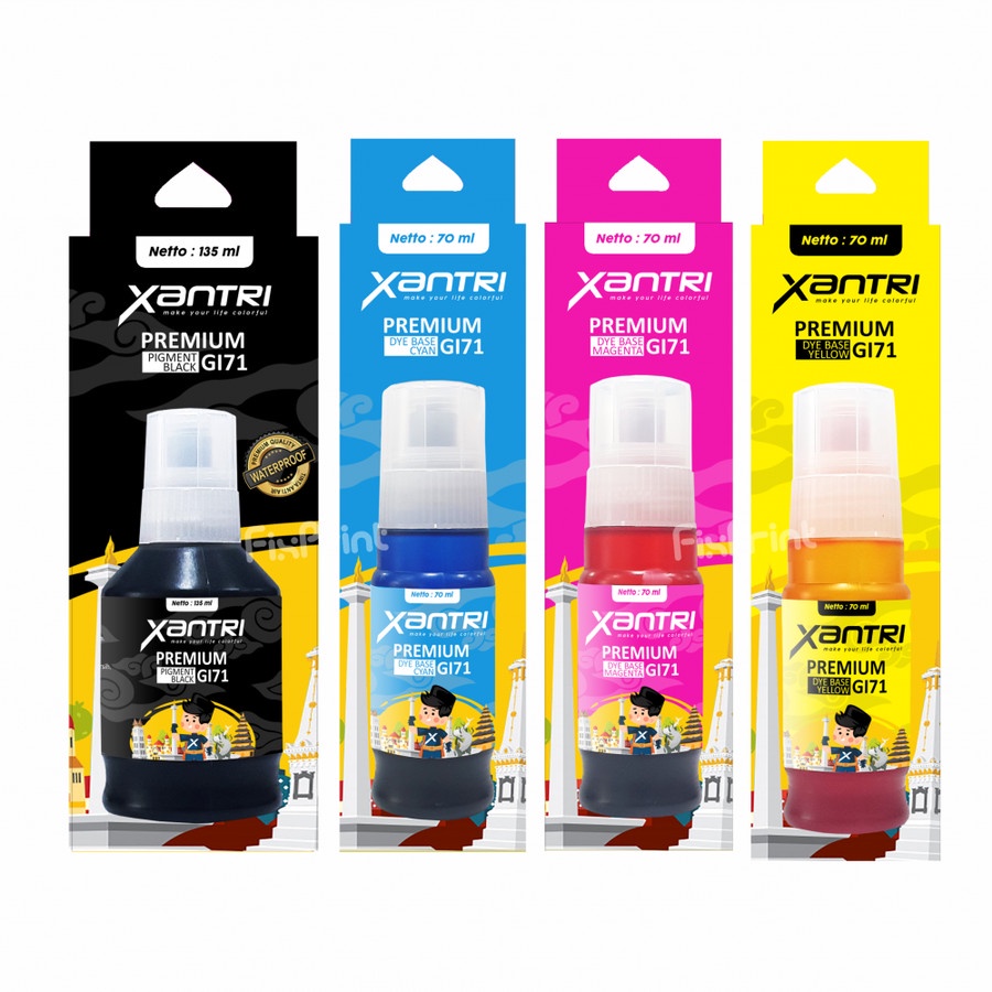 Tinta Xantri Premium GI71 GI-71 Black Pigment 135ml, Printer Canon PIXMA G1020 G2020 G3020 G3060