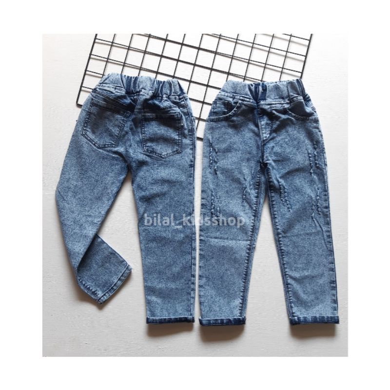 CELANA JEANS RIPPED PANJANG ANAK UNISEX ( CEWE/COWO )