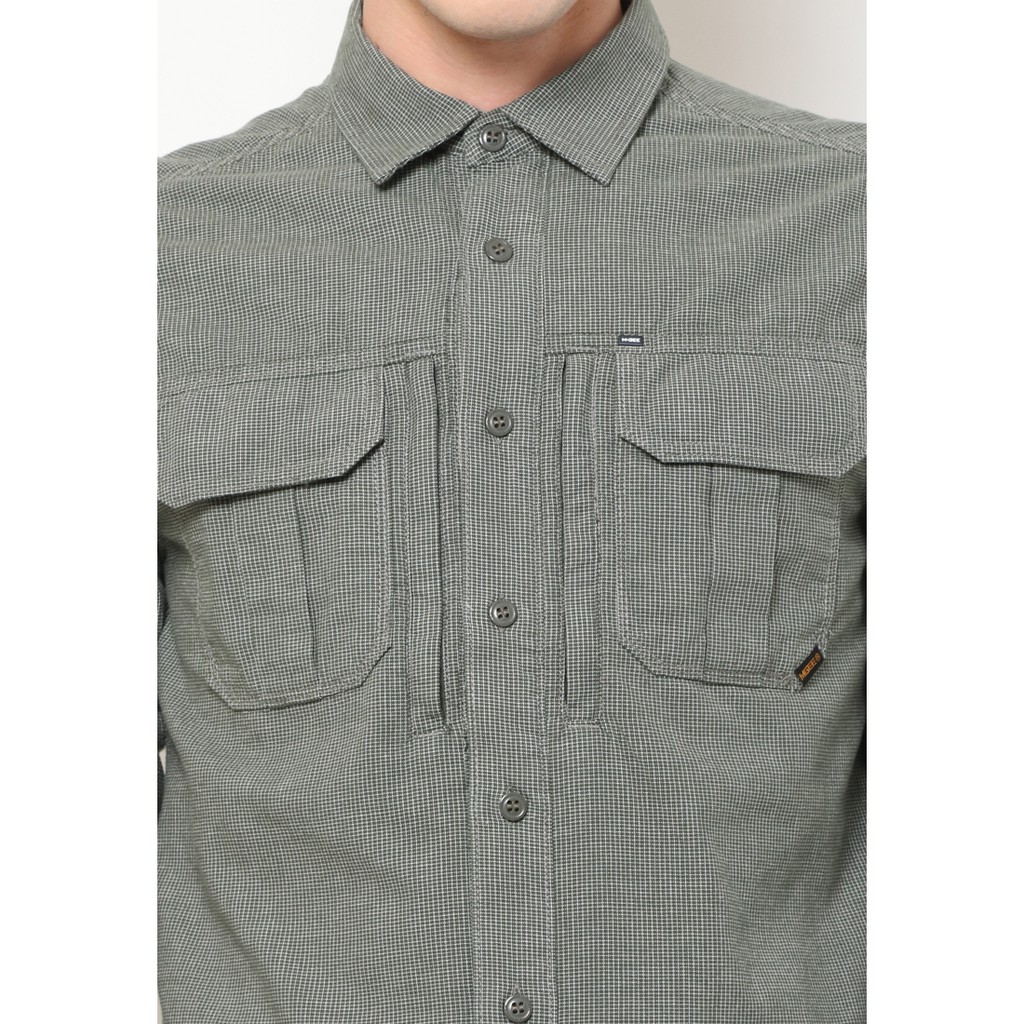 Kemeja Lengan Panjang Pria MGee 3451C Original Distric 007 Hijau