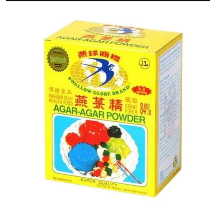 

AGAR-AGAR SWALLOW GLOBE BRAND 1 BOX/KOTAK ISI 12 SACHET