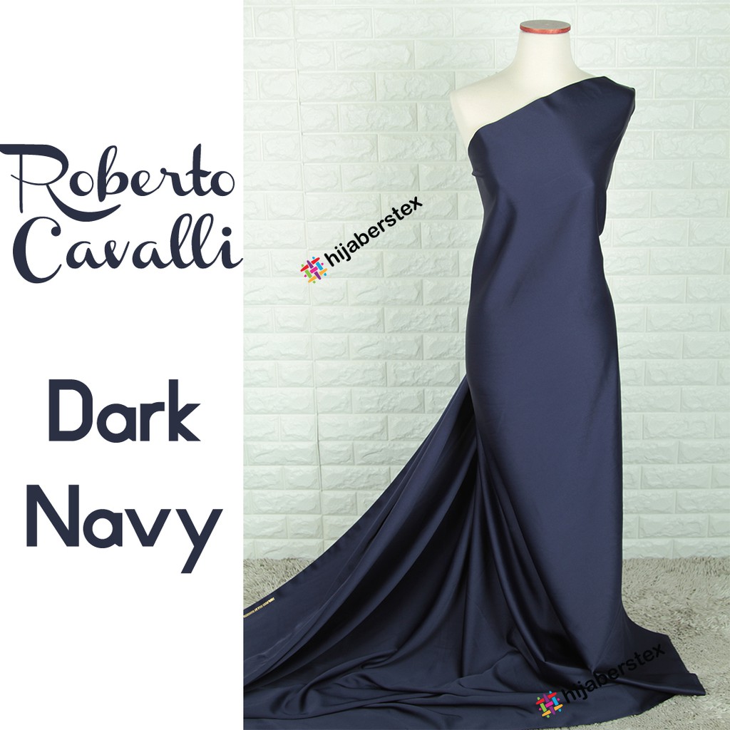 Hijaberstex 1 2 Meter Bahan Kain Roberto Cavalli Dark Navy Shopee Indonesia