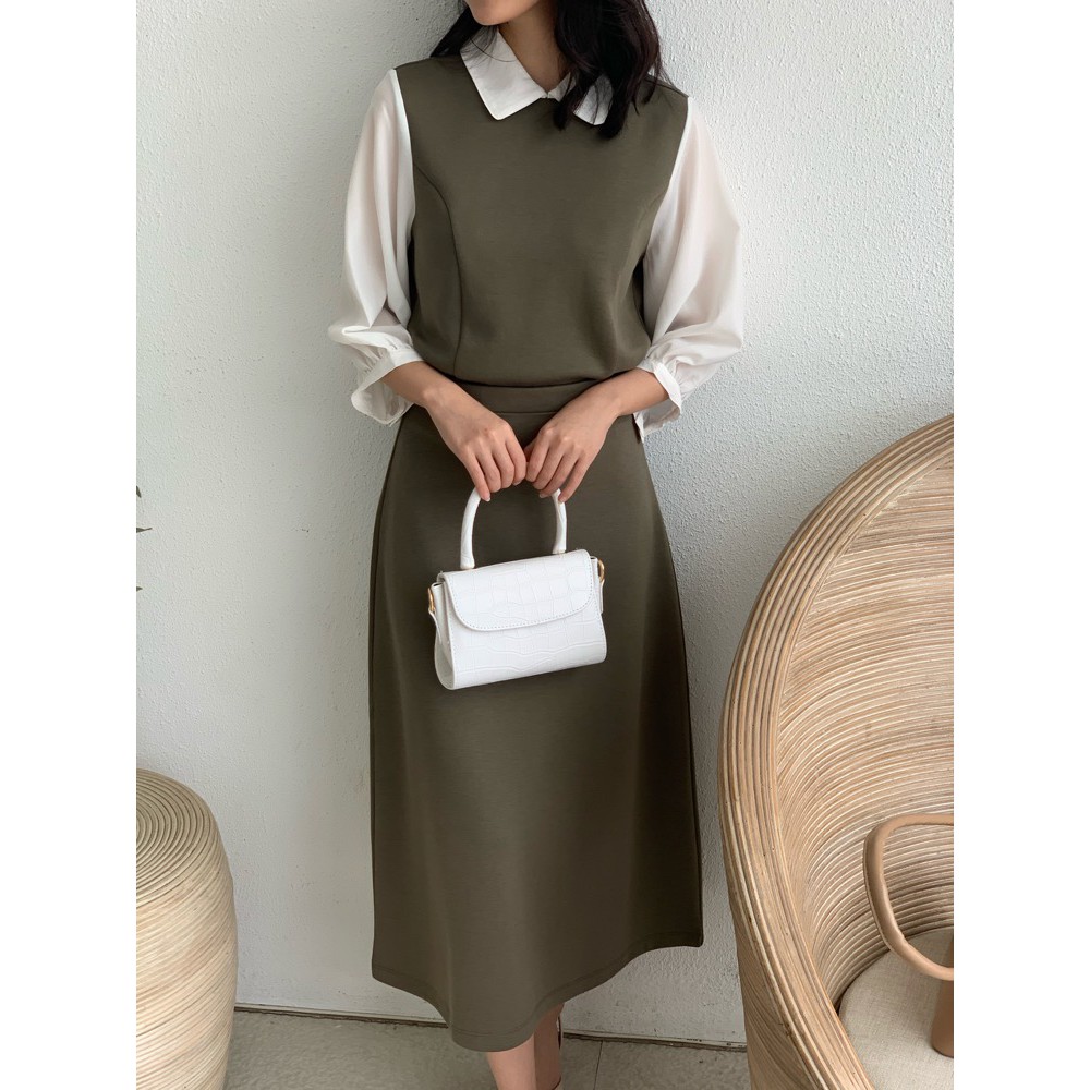 Kadaka S-0174 Set Blouse dan Skirt Feminim Korean Look