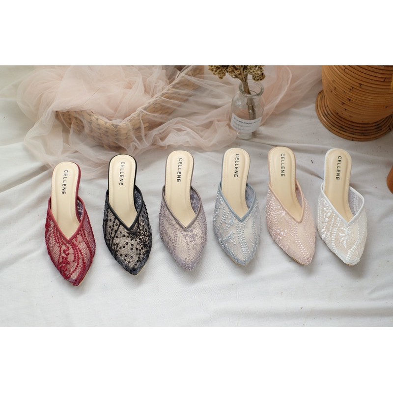 CELLENE Hexa Clear Heels 8 warna | Wedding Shoes Heels Brukat Hak Kaca Glass 5cm