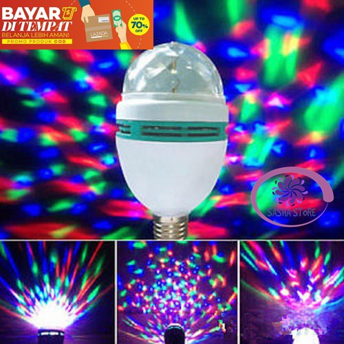 Lampu Disco LED Full Color Rotating Lamp Party Light LED LED Mini Lampu Disko Lampu Berputar Penuh