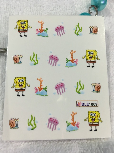 Spongebob Water Decal Nail Art Stickers