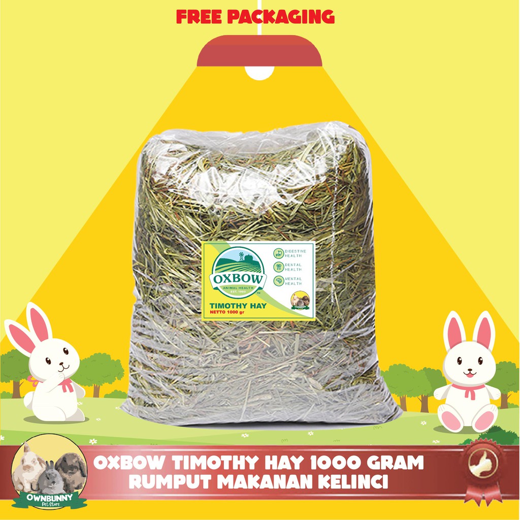 Oxbow Timothy Hay 1000gr Rumput Makanan Kelinci, guiena, kura-kura