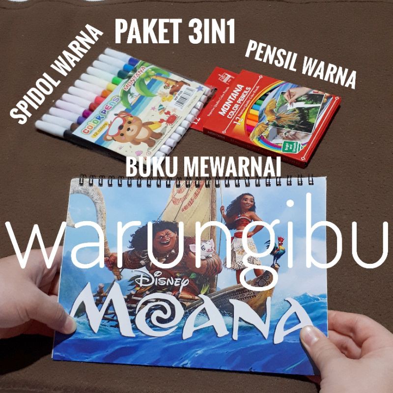 

Paket Kado 3in1 Buku Mewarnai Moana Set Spidol Pensil Warna
