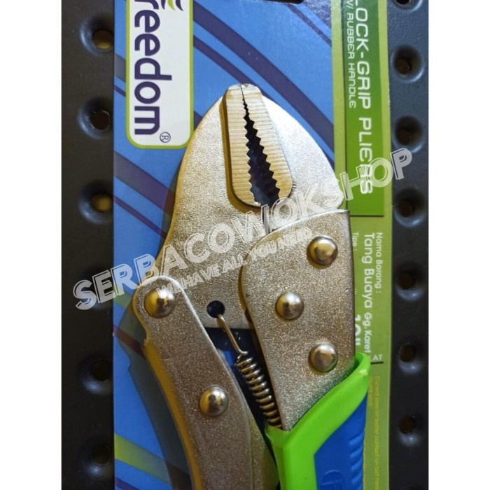 FREEDOM Tang Buaya Gagang Karet Curve - Straight 10 Inch Locking Plier - Bengkok