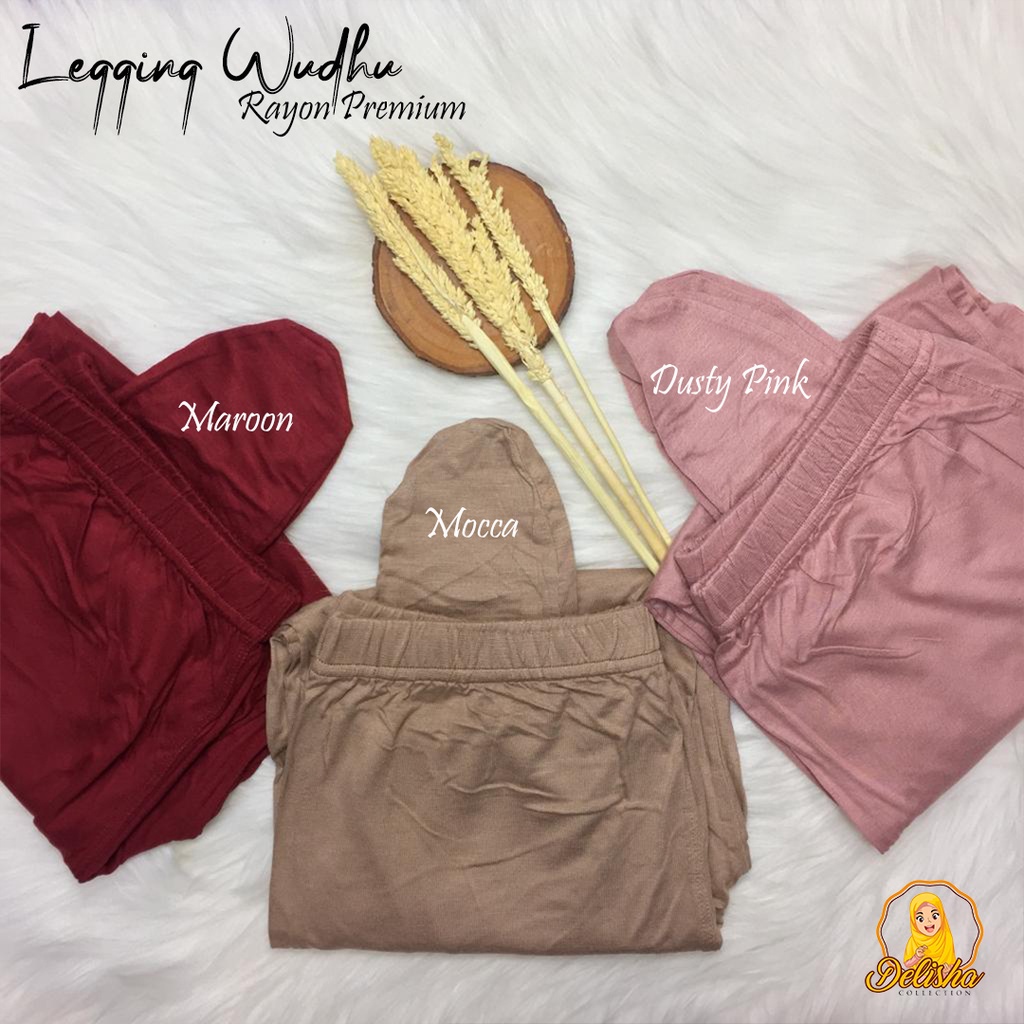 Leggings Wudhu Wanita Standard dan Jumbo Rayon Premium By : Islah / Leging Wudhu Kaos Premium / Legging Wudu Kaos Fashion Muslim Basic Premium