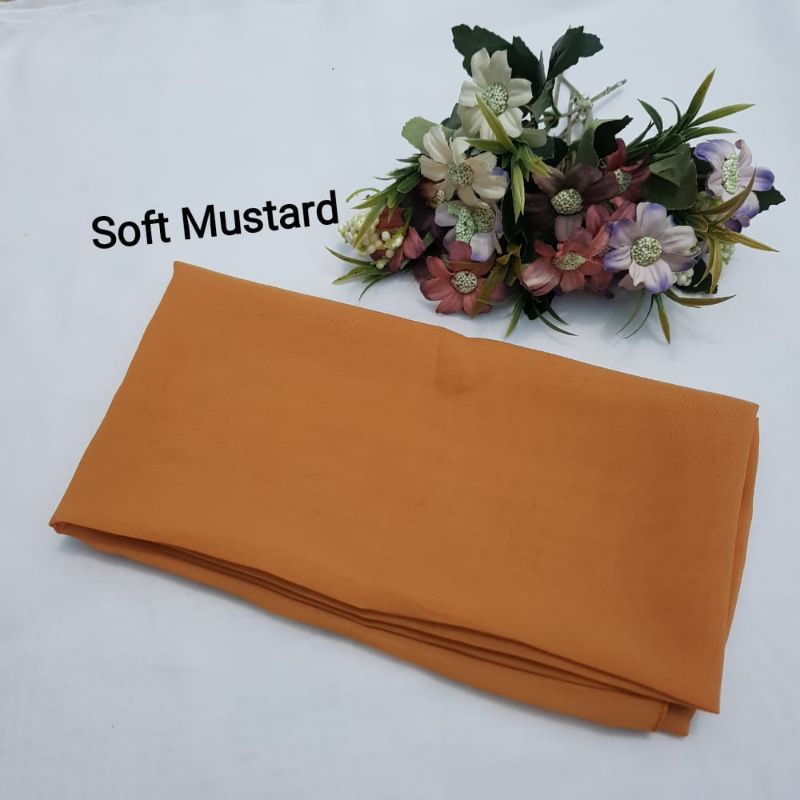 hijab BELLA SQUARE Pollycotton premium-Soft Mustard