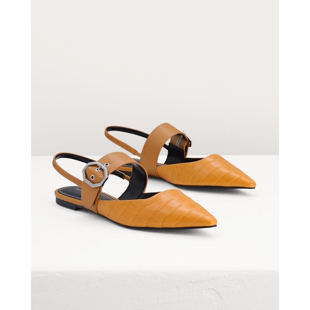 Sepatu PDR-303 Croc Effect Buckled Flat