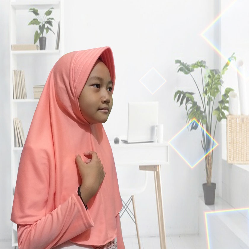 Kerudung Anak Pet Busa 1-12 Tahun / Kerudung Polos / Kerudung Anak Perempuan / Hijab Muslim