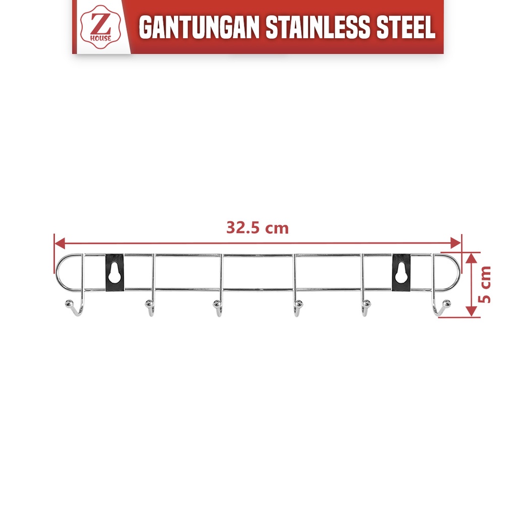 Kapstok Stainless Tebal Premium Gantungan Baju Dinding Gantungan  6 Kait Stainless/Hanger Kapstok/ Kapstok 6kait/Ganantun Handuk/Gantungan Baju 6 Kait/Gantungan Hook Stainles Gantungan Baju Kapstok Baju Gantungan Dinding Kapstok Murahkapstok Dapur