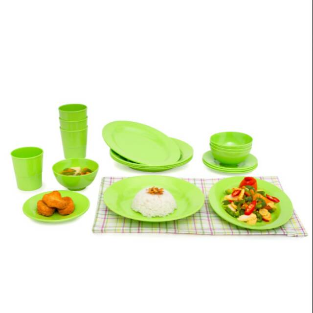 PIRING MELAMINE POLOS - Onyx Seiv Amaryllis Melamine Polos Set of 18 pcs