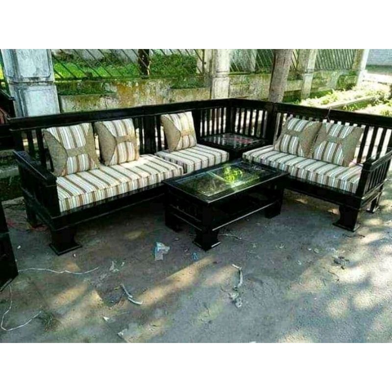 Furniture kursi tamu model sudut jari-jari/ kursi tamu minimalis / kursi tamu kayu jati / model kurs