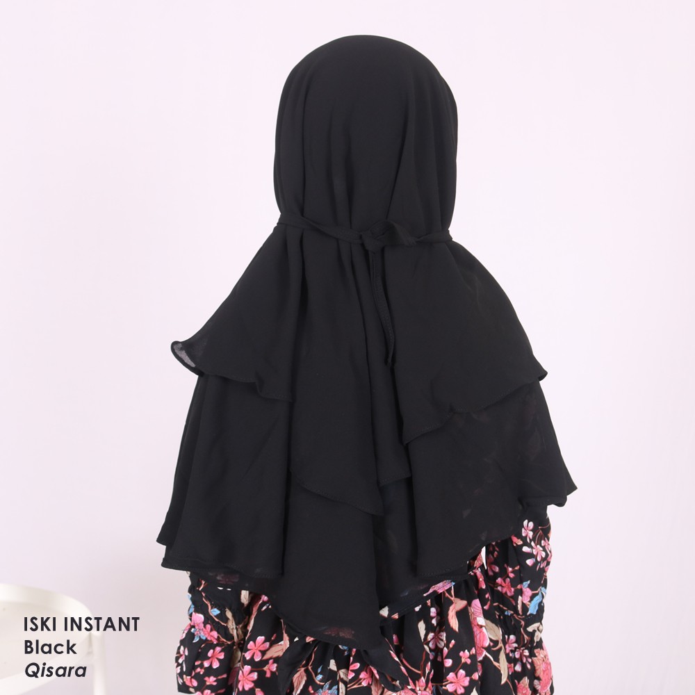 Iski Instant - Black Jilbab Instant anak