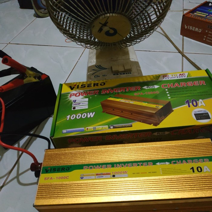 Inverter Visero 1000W 1000 Watt With Charger Aki 10A 10 Ampere Visero