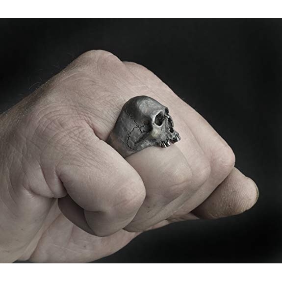 Cincin Tengkorak Gothic Punk Vintage Pria