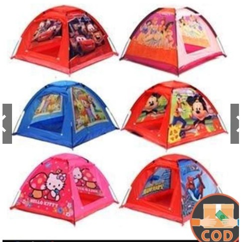 Tenda anak motif karakter/MAINAN OUT DOOR IN DOOR ANAK