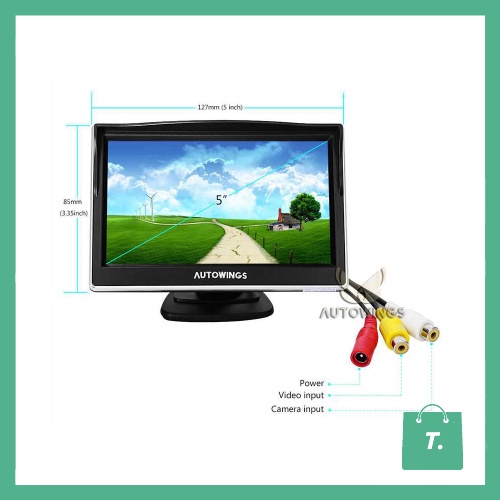 LCD MONITOR KAMERA MUNDUR KAMERA PARKIR MOBIL TFT 5 INCH - BLACK - TGII805M1