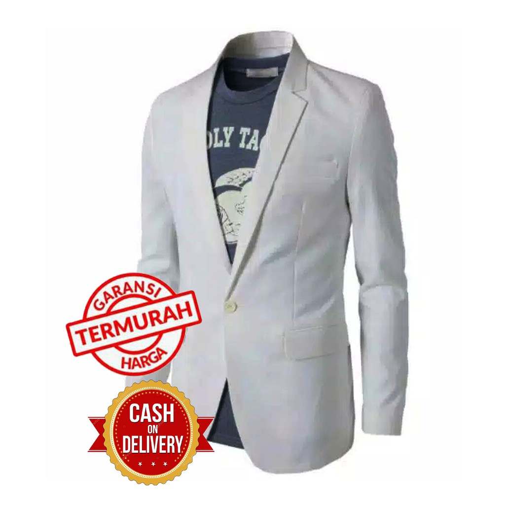 Jas Pria Putih Polos Jas Putih