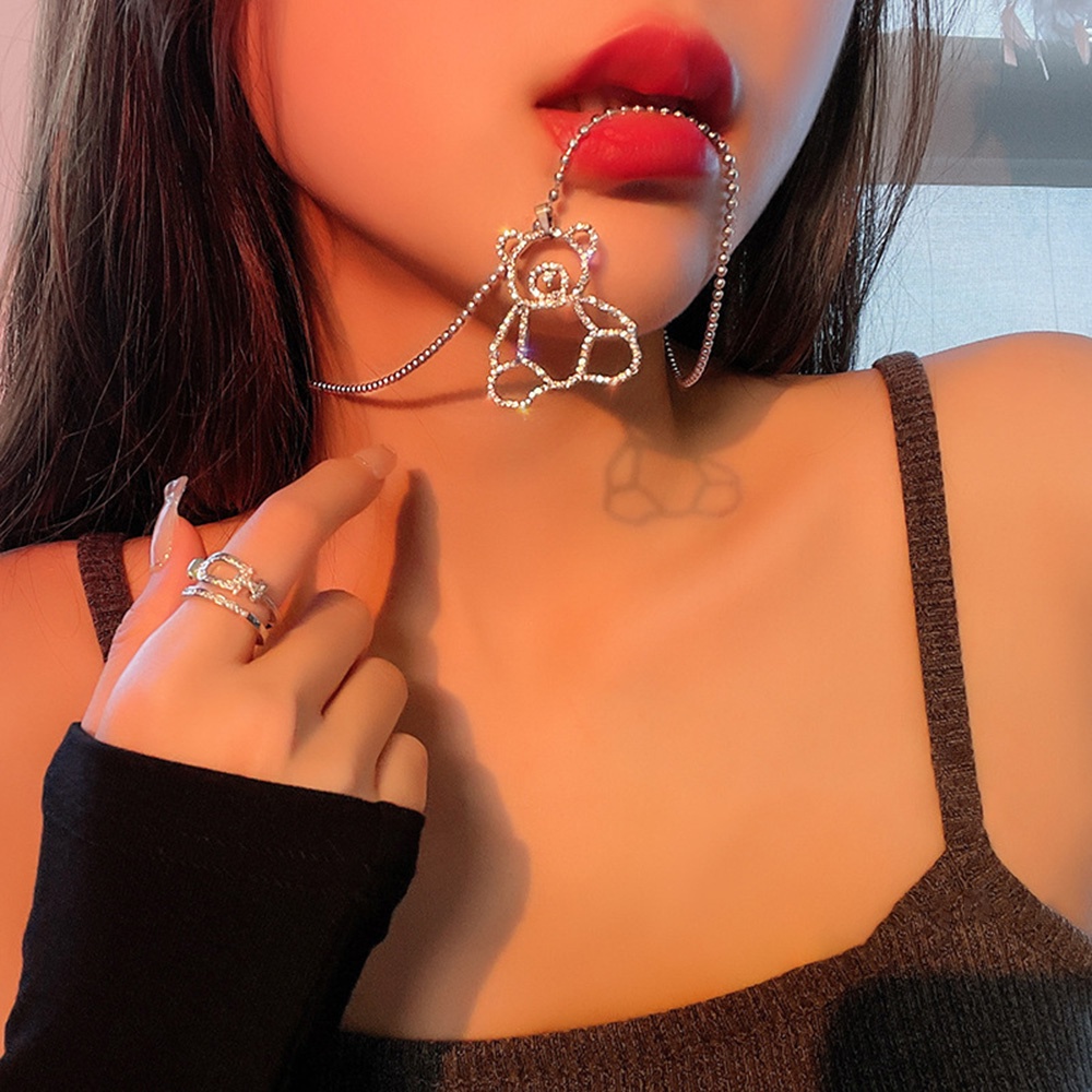 Kalung Liontin Beruang Gaya Hip Hop Untuk Pria Dan Wanita