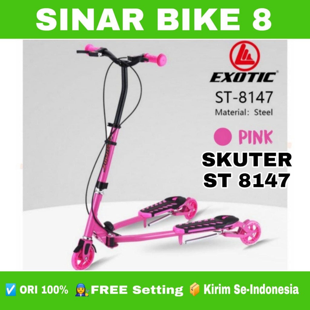 Skuter Anak Otoped EXOTIC ST 8147  Roda Tiga Layang Rem Bisa Dilipat