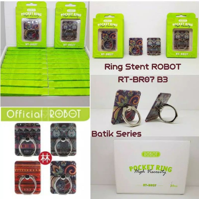 I Ring stent handphone original Robot motif batik