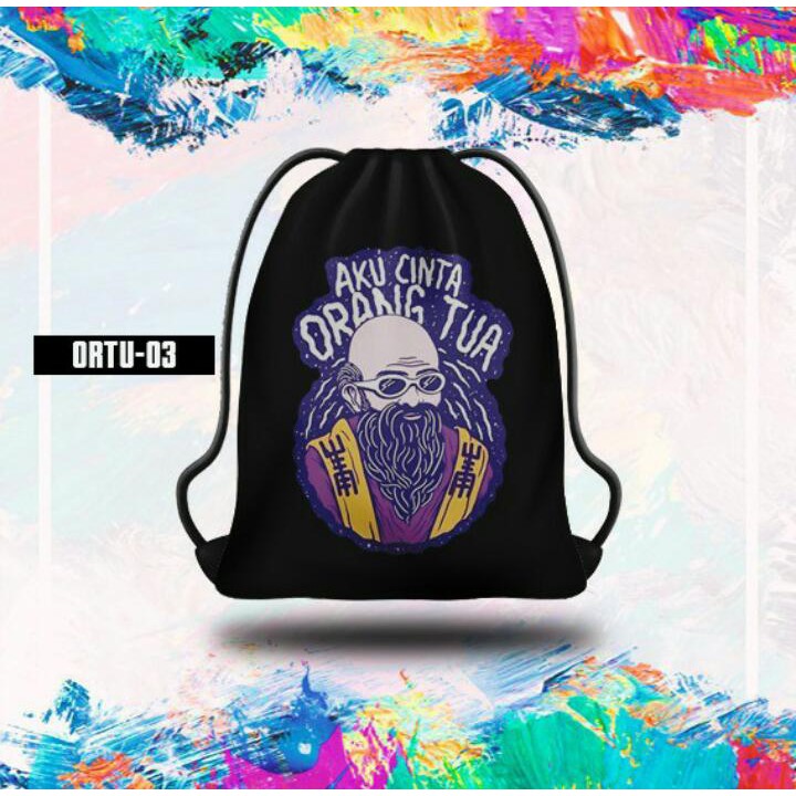 String Bag Motif Orang Tua FullCollor