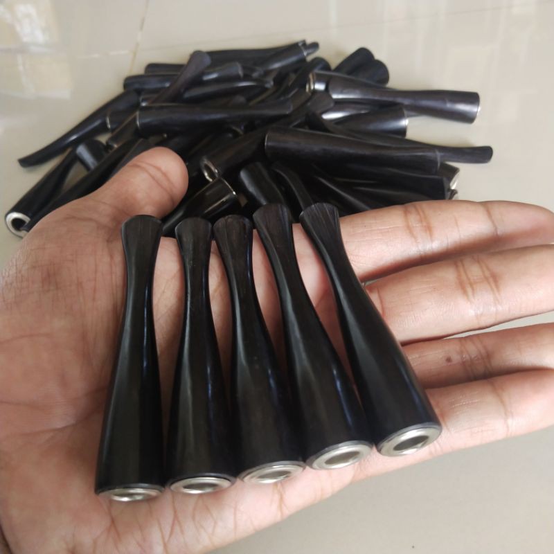 Agen Once pipa rokok kayu galih kelor hitam mini 8 cm keaslian terjamin