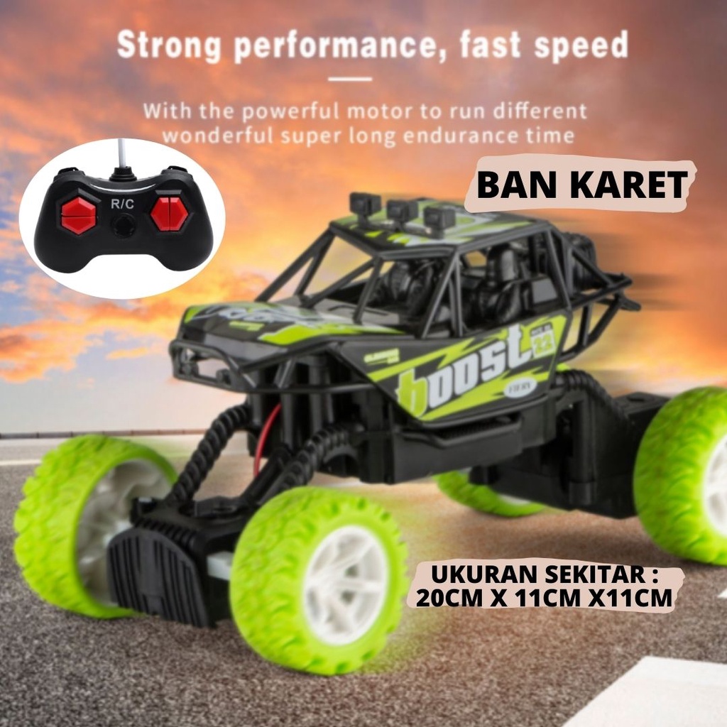 Mobil Remote Control Offroad Ban Karet Rc Car Jeep Rock Crawler Boost Monster mainan anak laki laki