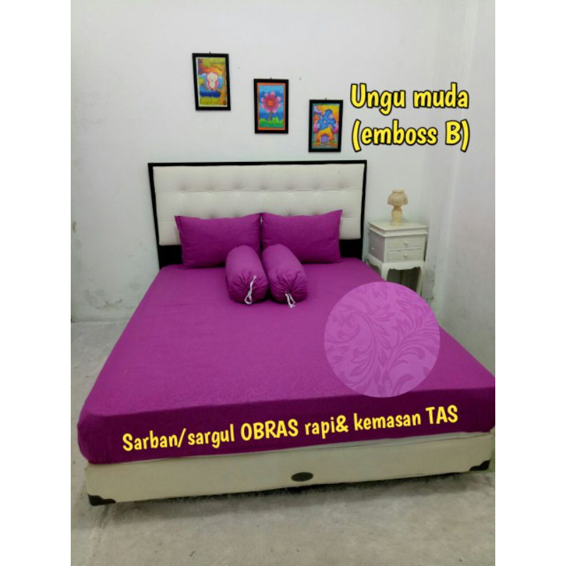 sprei homemade embos ungu muda