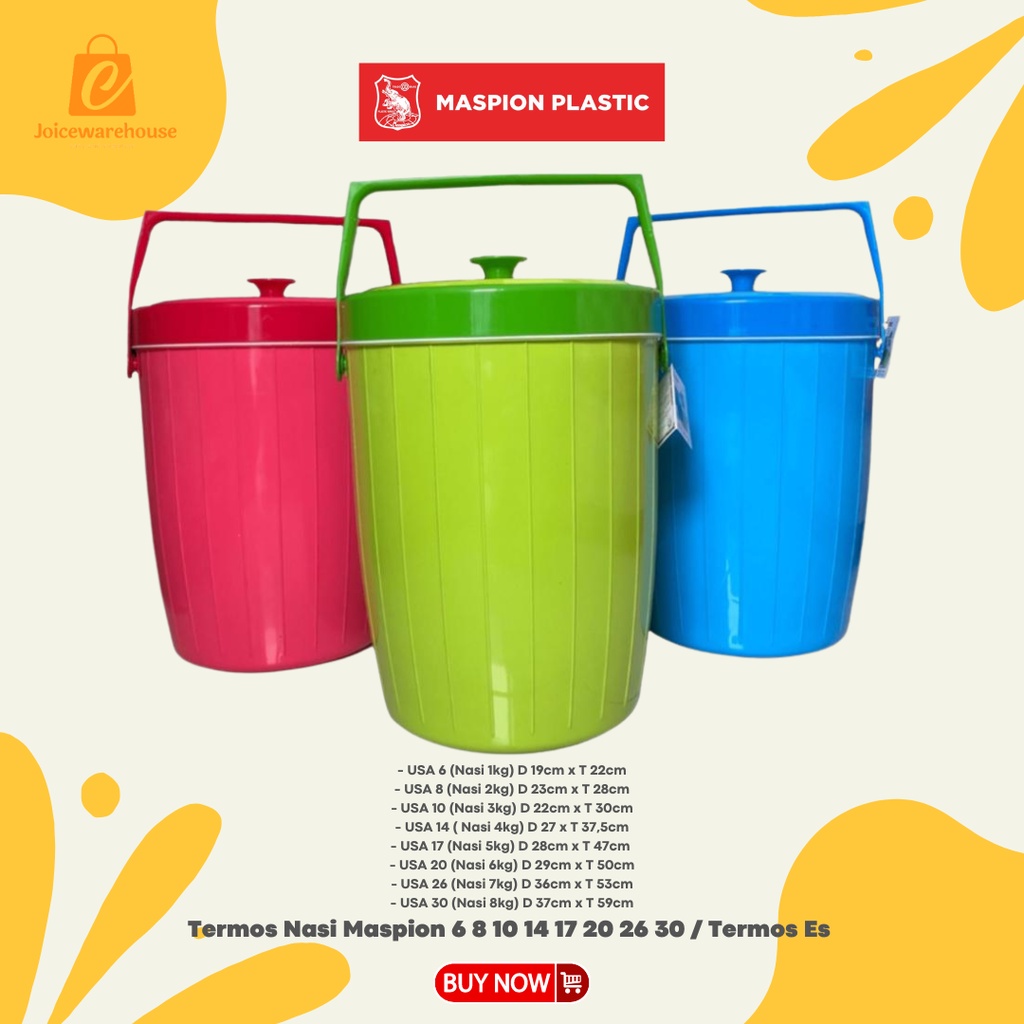 Termos Nasi Maspion 6 8 10 14 17 20 26 30 / Termos Es / Rice Ice Bucket USA