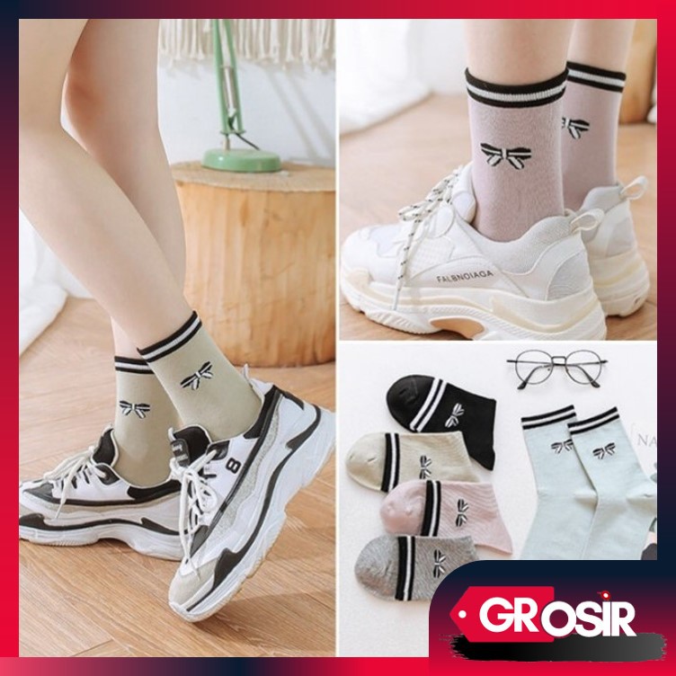 Grosir - K518 Kaos Kaki Pita / Kaos Kaki Wanita / Kaos Kaki Dewasa / Socks / Short Socks